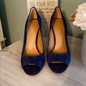 JCrew Suede Peeptoe Heels 7